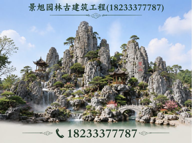 涞源县水泥塑山展示图